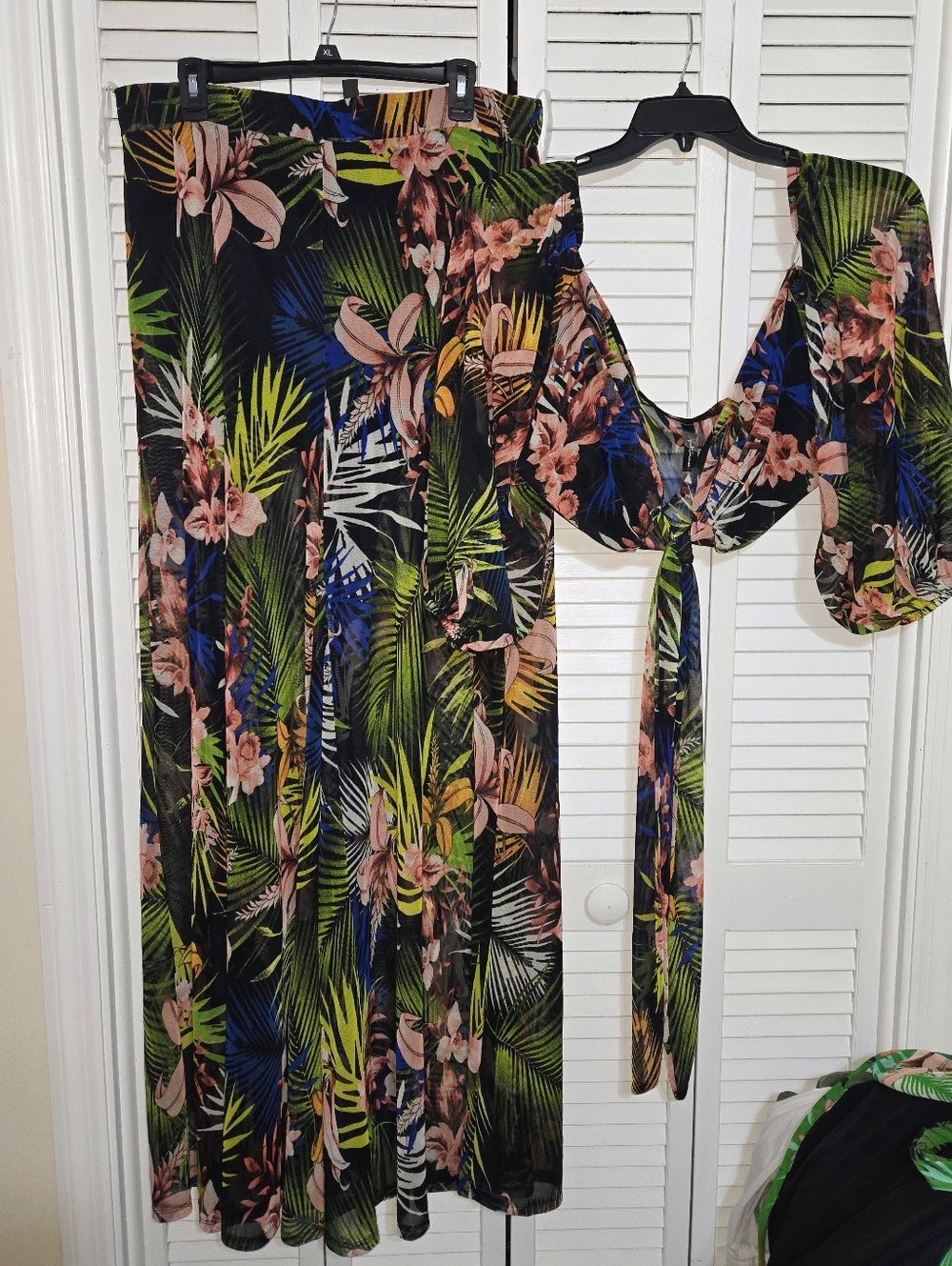 Good Time USA Women's 2X Tropical Floral Two-Piece Set